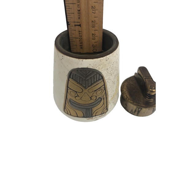Vintage Sascha B Brastoff Tiki Table Lighter Ashtray L1 Mid Century Stoneware - Picture 16 of 16